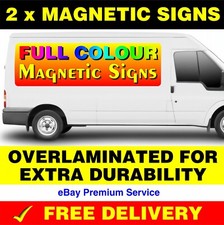 Usado, 2xPLACAS MAGNÉTICAS RETANGULARES DE VEÍCULOS PARA CARROS CAMINHÕES VANS REMOVÍVEIS COLORIDAS comprar usado  Enviando para Brazil