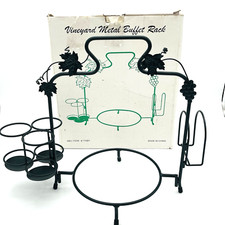Antigo Suporte para Prato de Buffet de Vinhedo de Dois Camadas Verde Metal Folhas de Hera com Caixa comprar usado  Enviando para Brazil