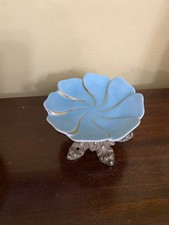 Saboneteira de porcelana vintage com base de metal flor com bugigangas de ouro comprar usado  Enviando para Brazil
