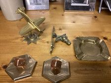 Antique brass aeroplane for sale  WARE