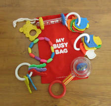 Lote de 8 peças de chaveiros de aprendizado sensorial chocalhos dentição colorida brinquedo infantil bebê, usado comprar usado  Enviando para Brazil
