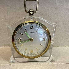 Relógio despertador vintage SHEFFIELD transparente LUCITE corda Alemanha Ocidental (FUNCIONA), usado comprar usado  Enviando para Brazil