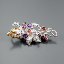 Broche de rodolita prata esterlina 925 loja exclusiva não aprimorada /NB24492 comprar usado  Enviando para Brazil