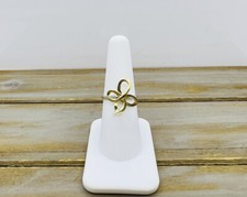 Anel floral Vivara 18kt amarelo sólido e branco dois tons diamante acentuado tamanho 6.5 comprar usado  Enviando para Brazil