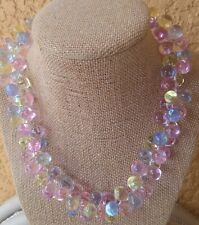 Conjunto de colar e pulseira traseira vintage década de 1970 Cha-Cha Lucite Bubbles azul amarelo rosa comprar usado  Enviando para Brazil