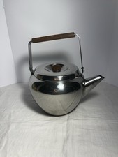 Chaleira Atomic 18/8 aço inoxidável MCM 48 oz botão e cabo de madeira vintage comprar usado  Enviando para Brazil