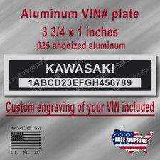 Serial plate kawasaki for sale  Las Vegas