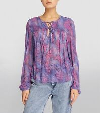 Blusa túnica Isabel Marant feminina roxa ametissa seda chiffon estampada M 38 comprar usado  Enviando para Brazil