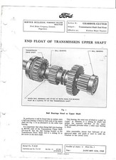 Eixo superior de transmissão Fordson Major Tractor Service Bulletin End Float of Transmission comprar usado  Enviando para Brazil
