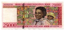 Madagascar banconota 25.000 usato  Vittorio Veneto