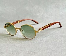 Óculos de sol feminino moda madeira vintage óculos de sol masculino designer oval comprar usado  Enviando para Brazil
