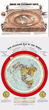 Mapas da Terra Plana 2 CONJUNTOS: Padrão da Gleason 24x36 e Terra Estacionária Quadrada 24x18  comprar usado  Enviando para Brazil
