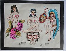 máquina de imagem vintage Pat Martynuik cópia de produção + flash de tatuagem colorido 8,5×11, usado comprar usado  Enviando para Brazil