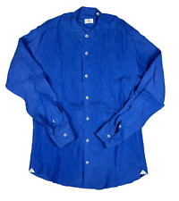 Camisa de linho Cordone 1956 azul 1/4 botão manga longa casual masculina 15,5 M. comprar usado  Enviando para Brazil