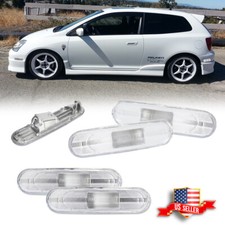 Usado, 4PCS Chrome dianteiro + traseiro para-choques lateral marcador de luz para 02-05 Honda Civic Si EP3 3DR comprar usado  Enviando para Brazil