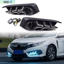 Luz de circulação diurna LED DRL lâmpada de neblina com seta para Honda Civic 16-18 comprar usado  Enviando para Brazil