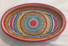 Usado, Piatto Ovale ceramica Rosso Firmato "Vietri - Avallone" Vintage  comprar usado  Enviando para Brazil