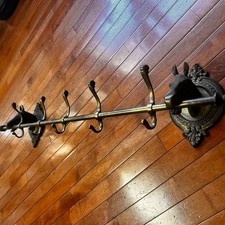 Usado, Casaco de bronze meados do século cabeça de cavalo 5 ganchos chapéu rack equestre ocidental vintage vintage vintage comprar usado  Enviando para Brazil