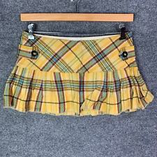 Usado, Mini saia xadrez amarela feminina vintage Y2K Abercrombie & Fitch tamanho 4 renda de lã  comprar usado  Enviando para Brazil