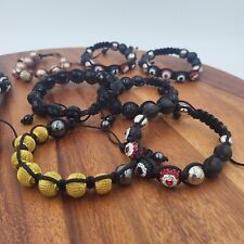 Lote de 10 pulseiras Shamballa cabo de macramê pesado bom cristal... strass comprar usado  Enviando para Brazil