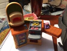 Fisher Price Loving Family forno de pizza geladeira churrasqueira ao ar livre 2010 Mattel comprar usado  Enviando para Brazil