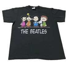 Camiseta Peanuts The Snoopy x The Beatles anos 90 banda vintage tamanho L dupla face REIMPRESSÃO comprar usado  Enviando para Brazil