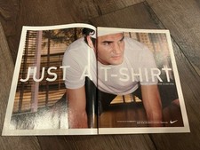 Camiseta SPORTSTEE tênis ROGER FEDERER NIKE pôster foto anúncio 11” x 16”, usado comprar usado  Enviando para Brazil