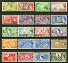 Bermuda 1953-58 Scott #143-162 Estado perfeito conjunto muito levemente articulado comprar usado  Enviando para Brazil