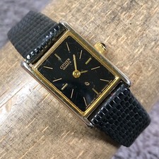 Citizen CQ Feminino 3220-S18604 Vestido Couro Preto Quartzo Analógico 17mm Relógio 6 1/4" comprar usado  Enviando para Brazil