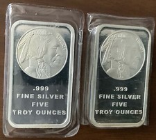 Barra de prata SILVERTOWNE ~ .999 - 5 onças troy comprar usado  Enviando para Brazil