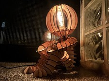 Vintage holz lampe gebraucht kaufen  Werne