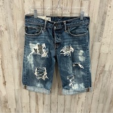 Bermuda bermuda Abercrombie Destroyed denim branqueada faça você mesmo comprar usado  Enviando para Brazil