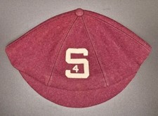 Usado, Boné de beisebol antigo vintage década de 1920 anos 30 "S4" lã 6 painéis aba curta marrom comprar usado  Enviando para Brazil