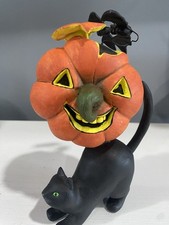 Abóbora de gato preto Halloween e 2 morcegos Dept. 56 Decoração sem caixa Kitchy Fofo comprar usado  Enviando para Brazil