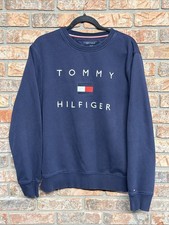 Moletom Tommy Hilfiger gola redonda pulôver azul soletrado masculino logotipo grande azul marinho comprar usado  Enviando para Brazil