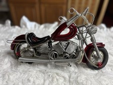 Harley Davidson? Escultura artesanal de arte popular vermelha com fio de metal para motocicleta comprar usado  Enviando para Brazil
