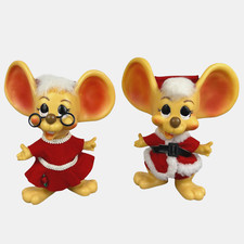 Bancos de vinil vintage Topo Gigio Mouse 1970 Roy Des Of Florida Natal Papai Noel e Sra. Claus, usado comprar usado  Enviando para Brazil