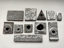 Antique German Letterpress Printing Blocks Lot – Text & Logos – Wohlau Germany  na sprzedaż  PL