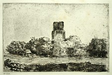 Paysage tour gravure d'occasion  France