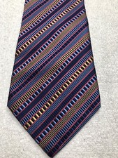 Gravata masculina CLAIBORNE OURO AZUL COM LISTRAS ROSA 4 X 59 comprar usado  Enviando para Brazil