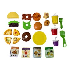 Cartões acessórios para food truck Fisher Price rir e aprender hambúrguer pizza bebidas comprar usado  Enviando para Brazil