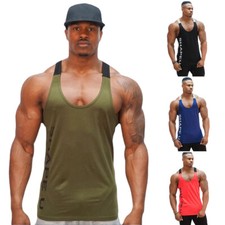 Męska fitness Tank Top Siłownia Mięśnie Kulturystyka Sport Kamizelka treningowa T-shirt Sweter na sprzedaż  Wysyłka do Poland