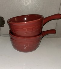 Tigela de sopa de pimenta Longaberger com cabo tecido tradições páprica conjunto de 2, usado comprar usado  Enviando para Brazil