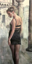 WILLIAM OXER ORIGINAL La Deese alta loira senhora menina linda mini mulher PINTURA comprar usado  Enviando para Brazil