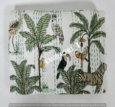 Usado, Colcha Kantha indiana estampada floresta branca colcha cobertor decoração de cama comprar usado  Enviando para Brazil