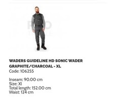 Guideline sonic waders for sale  FOCHABERS