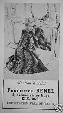 1958 advertising renel d'occasion  Expédié en Belgium