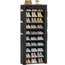 Półka na buty OYREL 10 poziomów, stylowa czarna szafka na buty na sprzedaż  PL