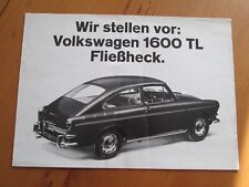 Prospectus VW 1600 TL - Tipo 3 1967 Faltprospekt, usado comprar usado  Enviando para Brazil