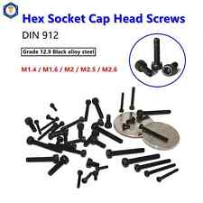 Parafusos de cabeça de soquete hexagonal Allen de aço liga preta M1.4 M1.6 M2 M2.5 M2.6 comprar usado  Enviando para Brazil